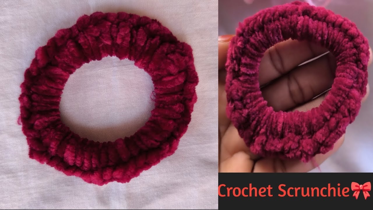 Super Easy Crochet Scrunchie Tutorial🎀🎀🎀#foryou #crochet scrunchie#diy