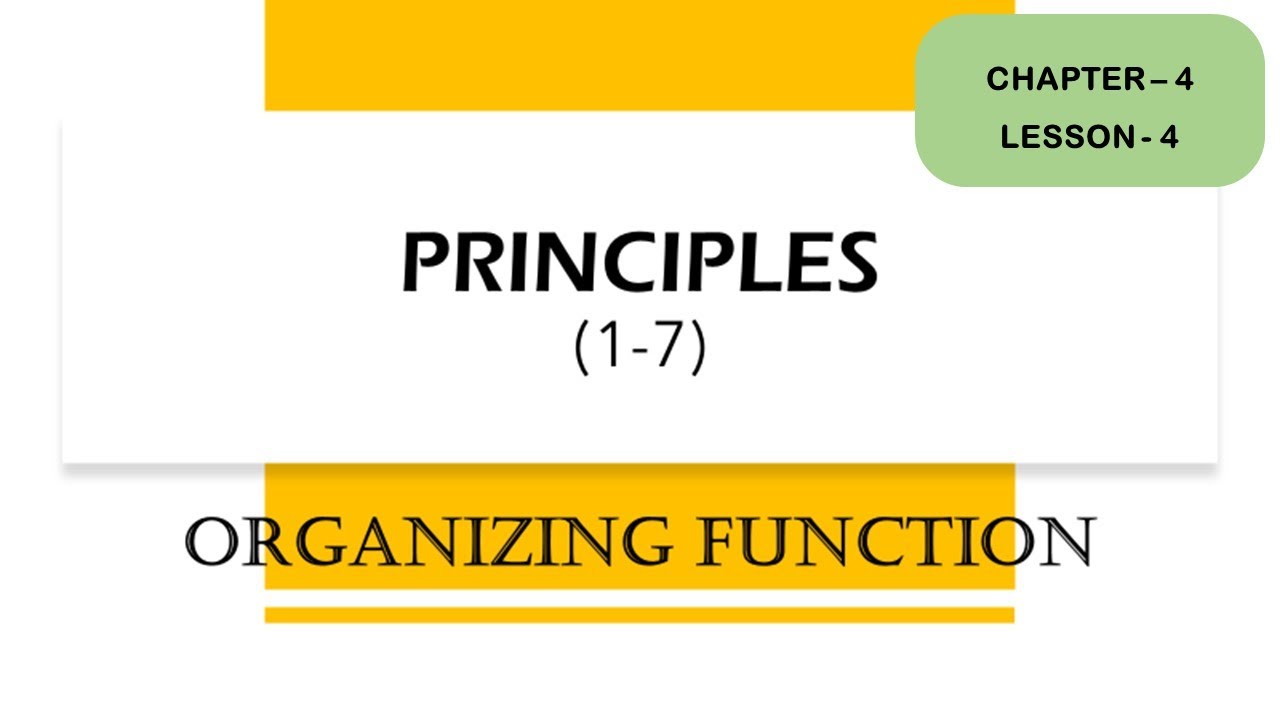 Principles of Organising-14 Principles (1 to 7) | Organizing Function | Functions of Management