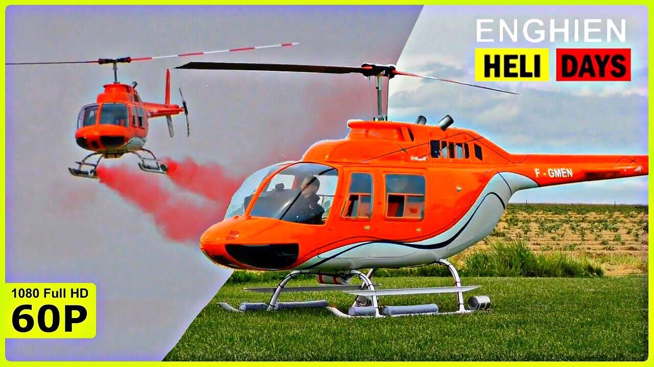 GIANT XXXL TURBINE RC BELL-206 JET RANGER FLIGHT DEMO WITH SMOKE | HELIDAYS ENGHIEN 2019