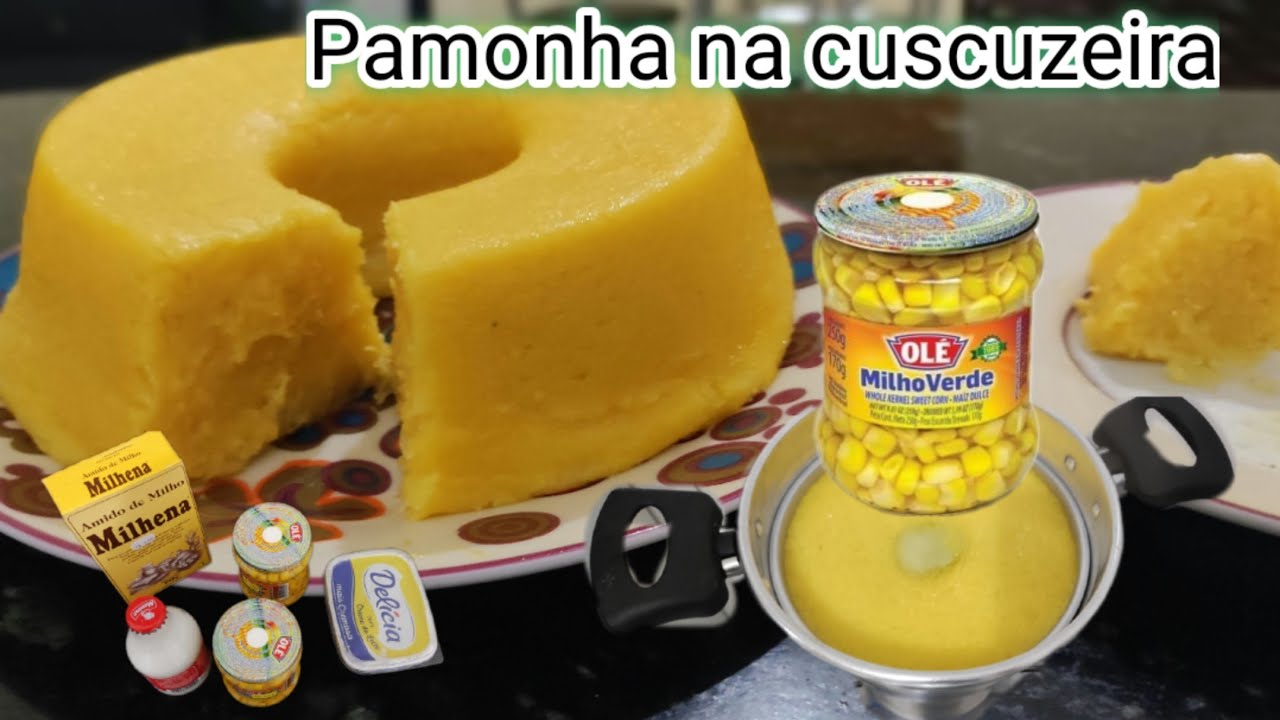 Como fazer pamonha de milho verde de latinha (em conserva) na cuscuzeira