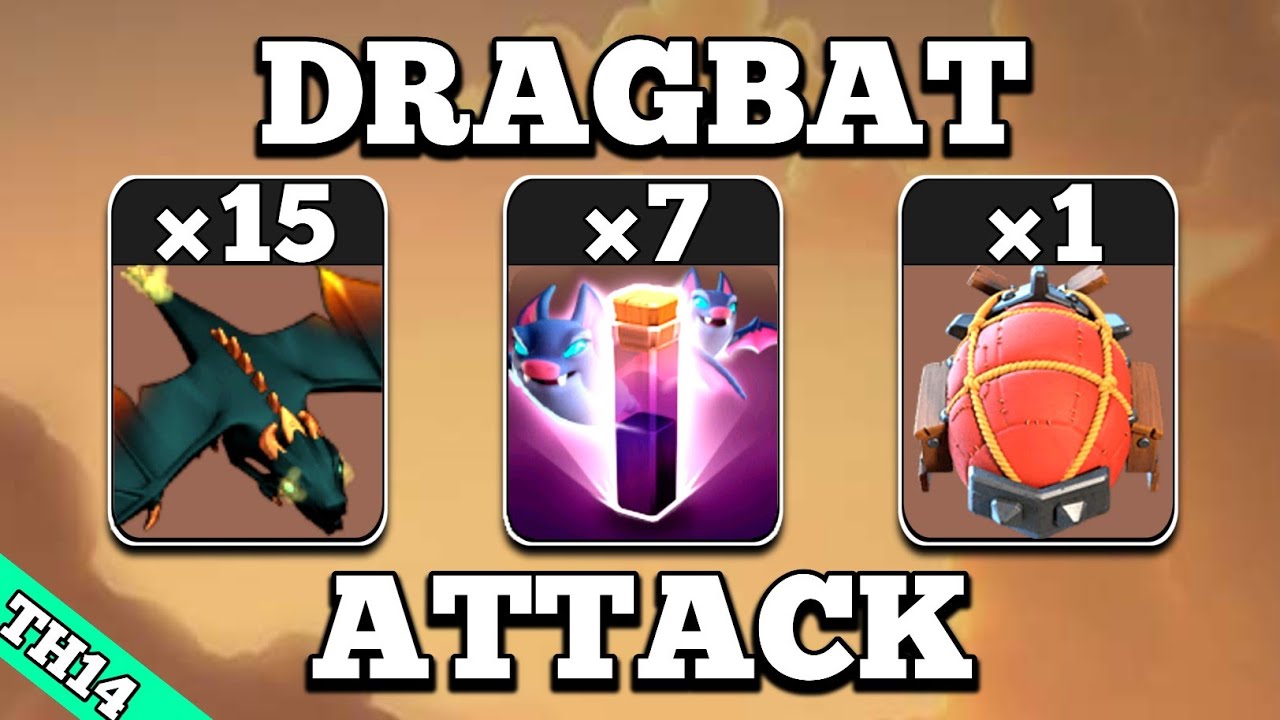 Th14 Dragon Bat Attack With Battle Blimp !! 15 Dragon + 7 Bat Spell - Th14 Attack Strategy 2021