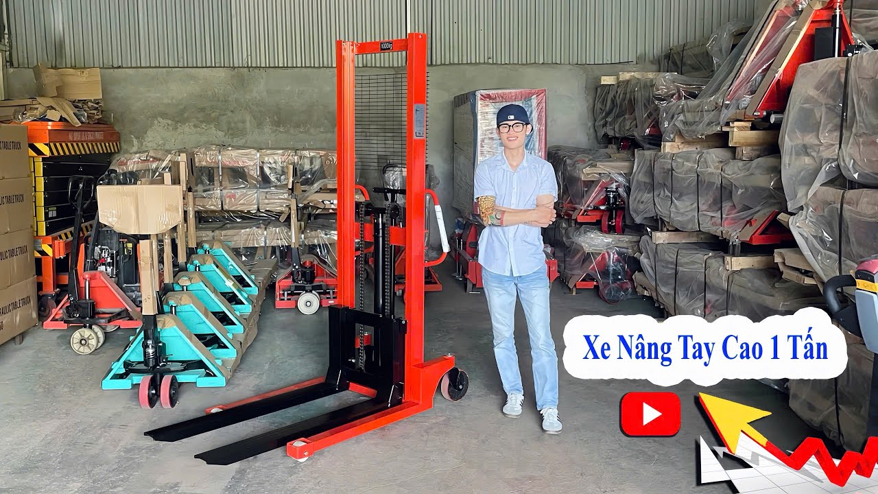 [ BÁO GIÁ ] Xe Nâng Tay Cao 1 Tấn Không Phanh Giá Rẻ | 1 Ton High Lift Hand Pallet Truck