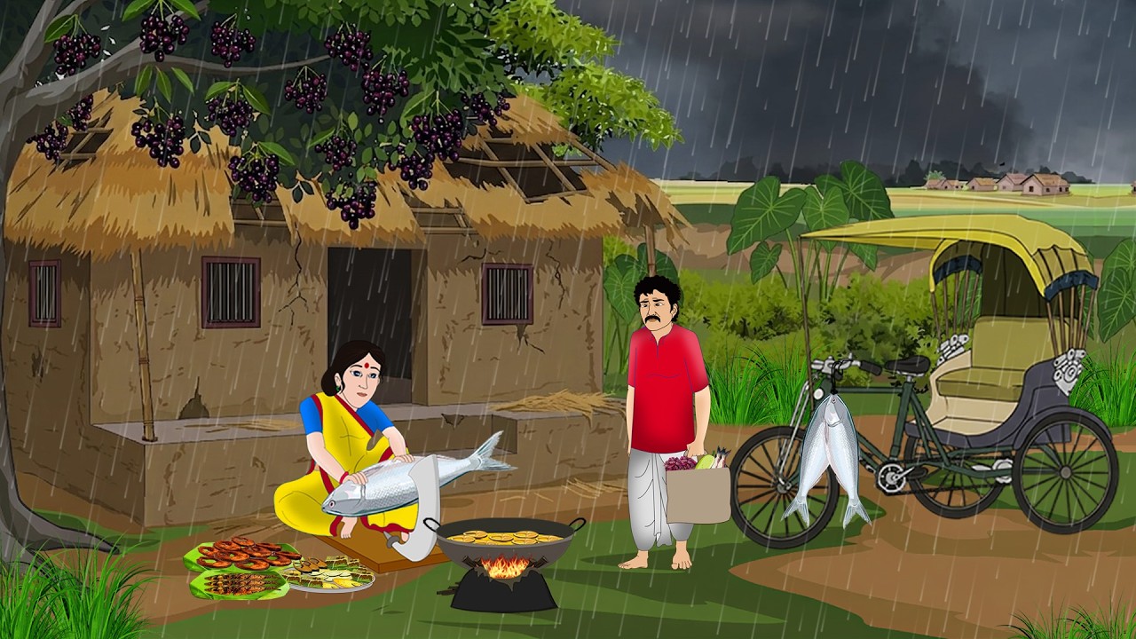 Hilsa Curry in a Poor Home | Hindi Story | Hindi Tales | Cartoon Story