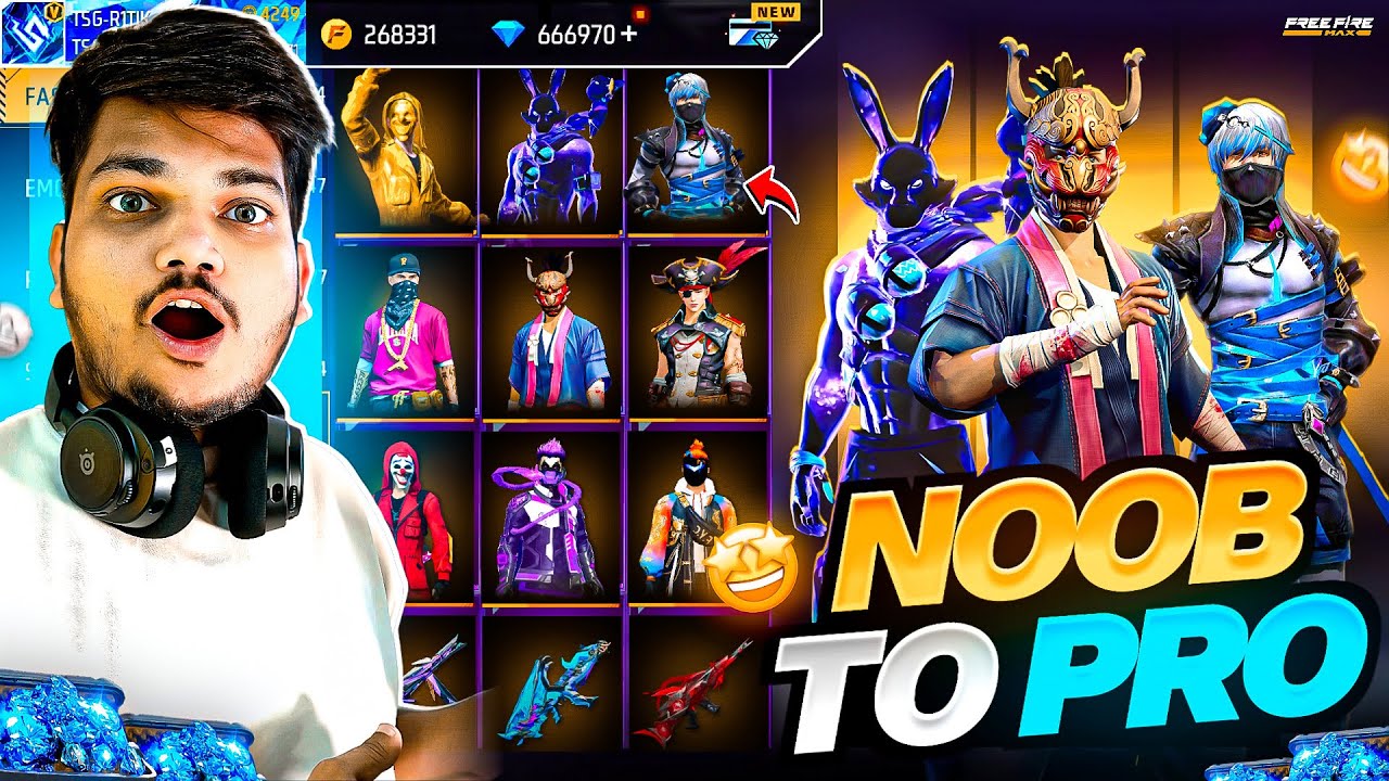 Free Fire Ultra Pro Level 1 Id I Bought Everything In New Noob Id in 99999Diamonds 💎-Garena FreeFire