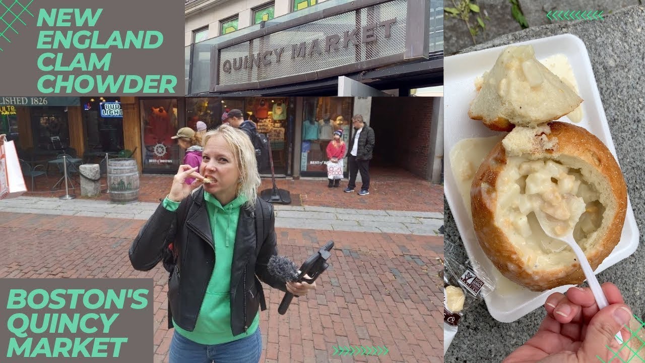 New England Clam Chowder in Boston's Quincy Market! 😋