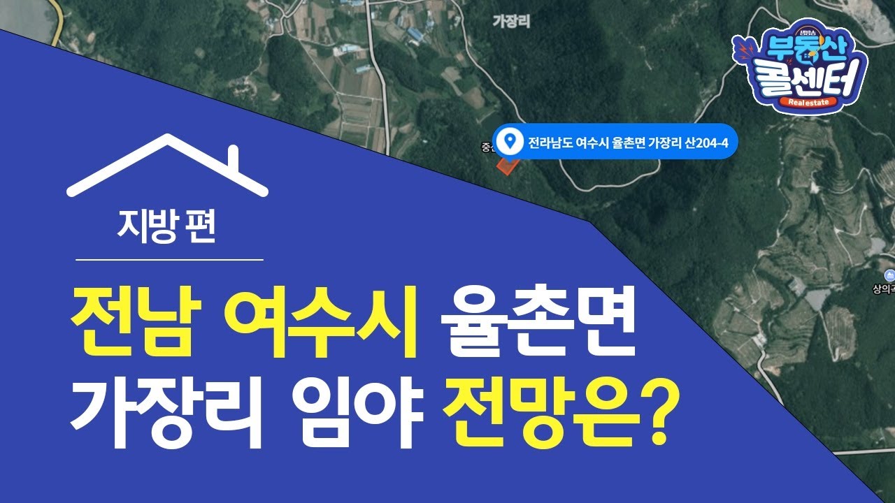 [부동산콜센터] 전남 여수시 율촌면 가장리 임야 전망은?