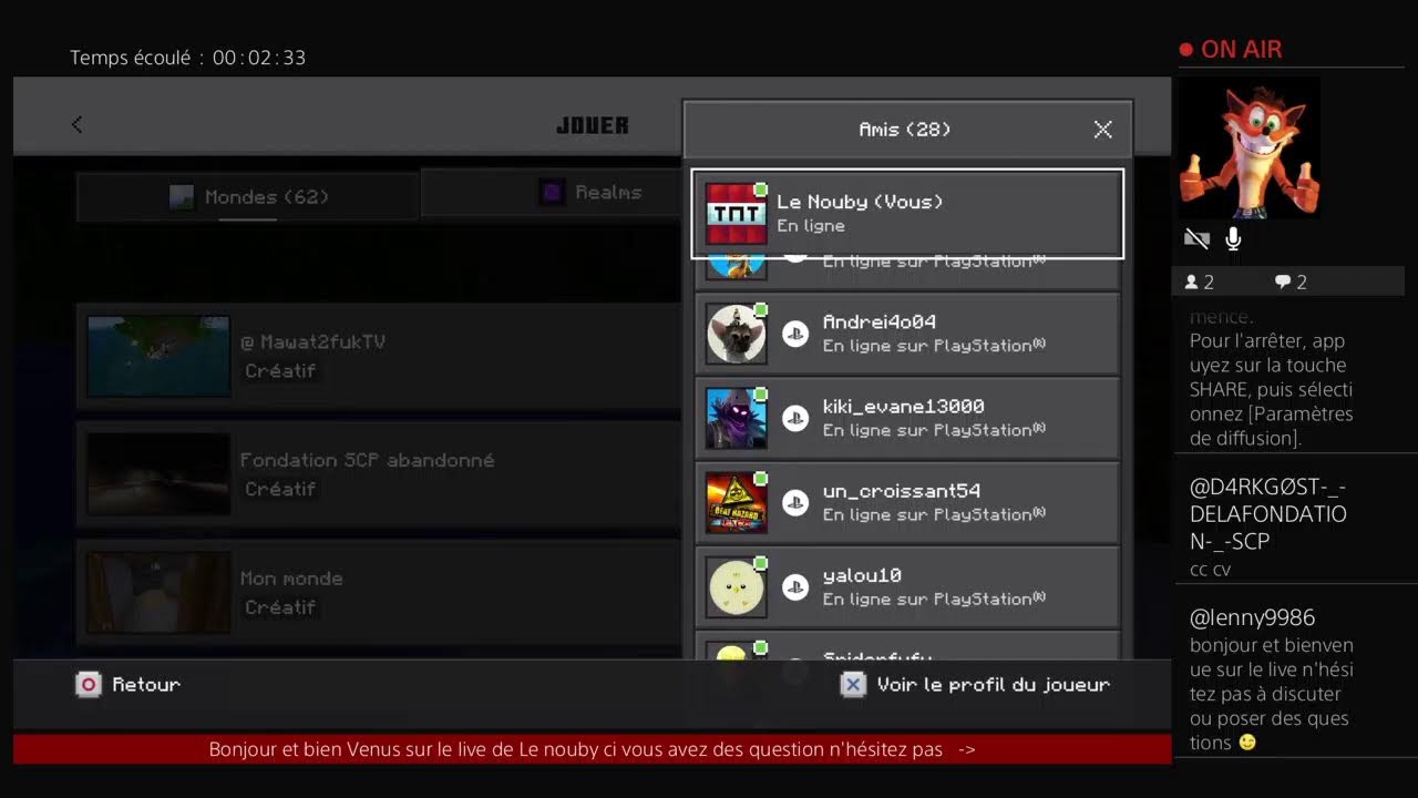Live Minecraft Chill (PS4) Ft @Mr_sharki1u/@un_croissant54
