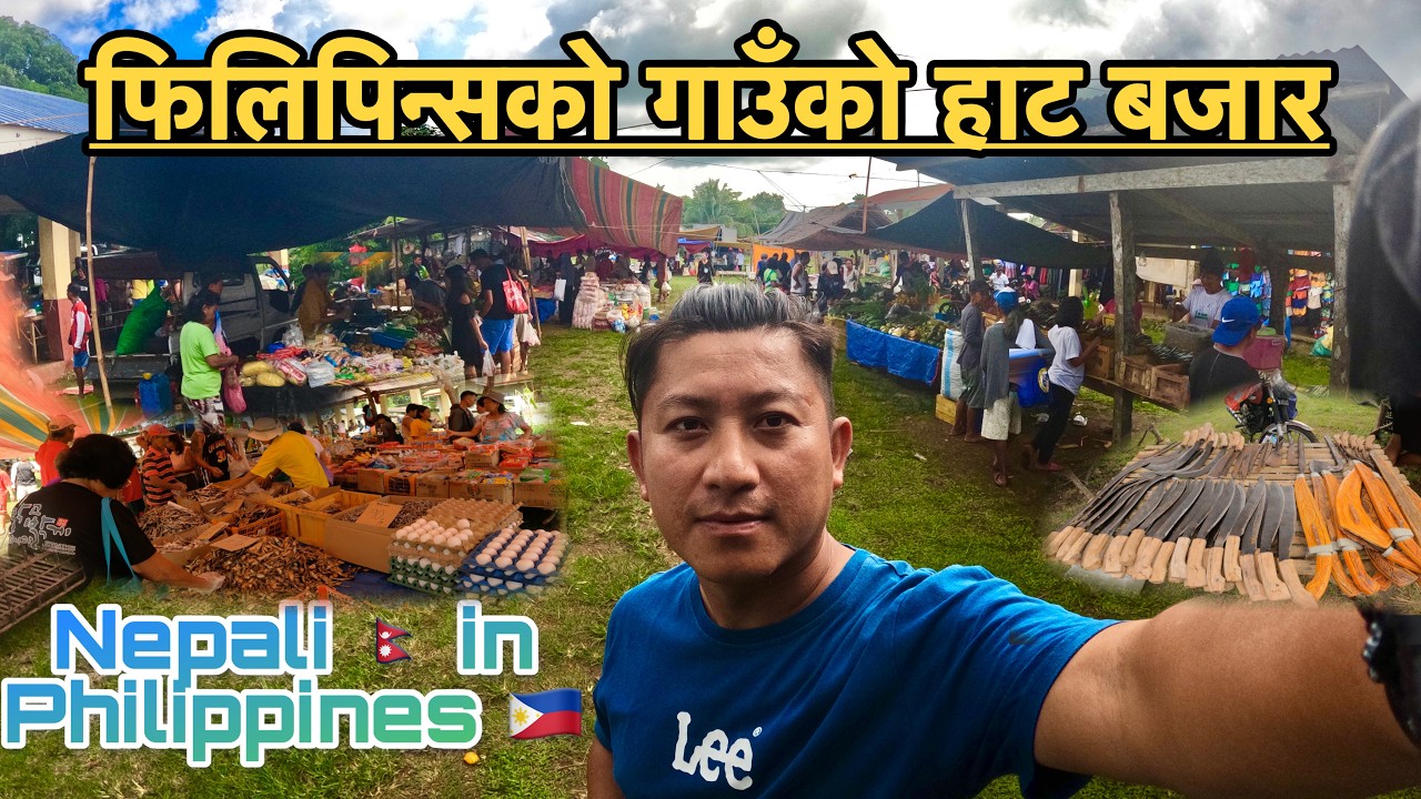 Once in a week organized local market in the province of Philippines// Nepali in Philippines