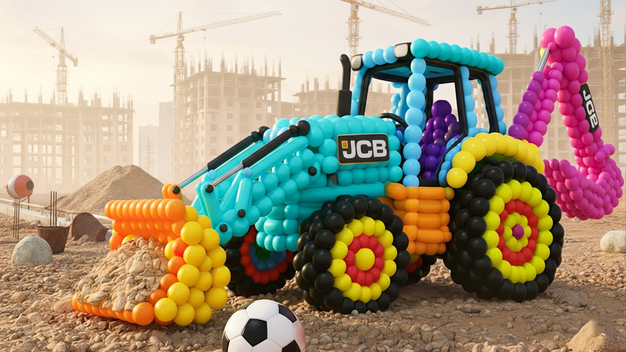 The mascot vibrato assistant JCB and Tractor placed on the football field is popular, co produced
