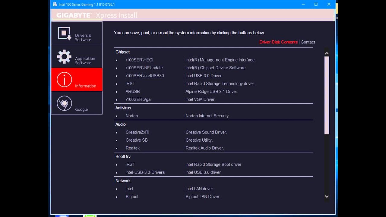 Gigabyte - Intel 100 Serie Gaming Utilities