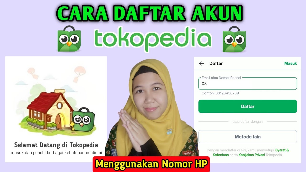 DAFTAR / BUAT AKUN TOKOPEDIA TERBARU PAKAI NOMOR HP (How To Sign In Tokopedia Account)