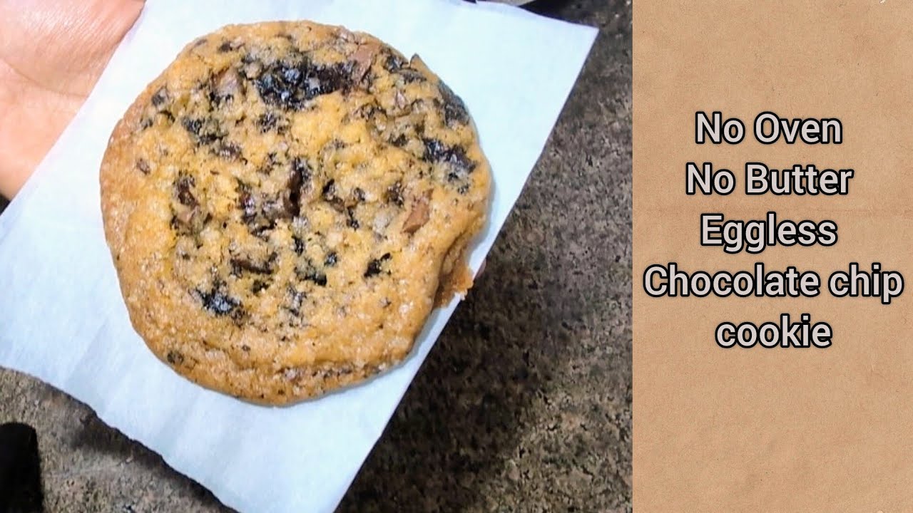Single Serve Eggless Choco Chip Cookie। No Oven No Butter cookie।