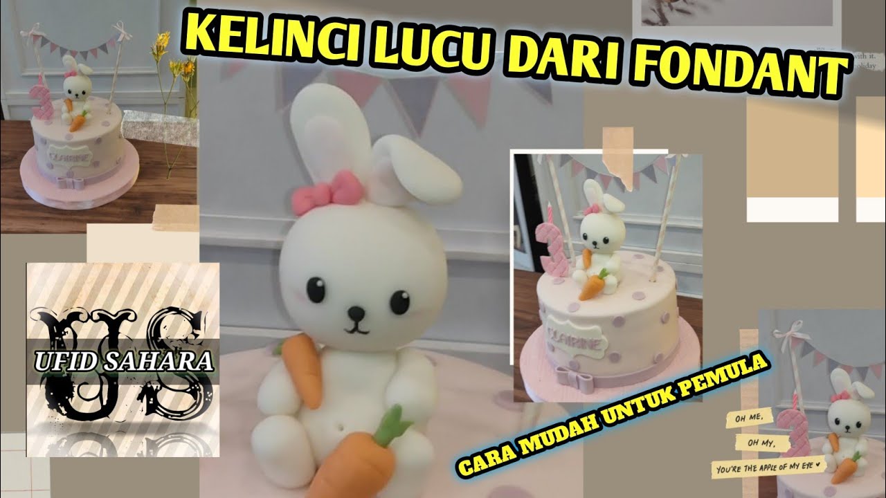 fondant cake decoration! making figure rabbit