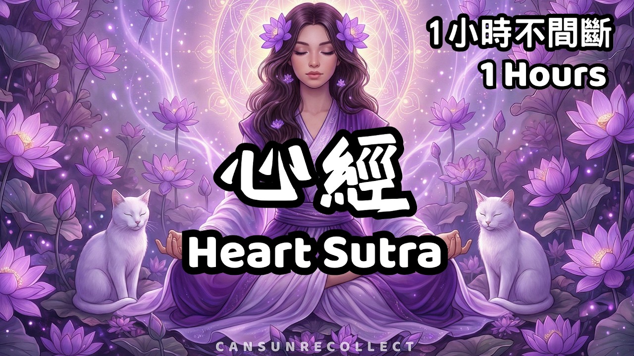 【心經】Heart Sutra | 1小時連續播放高音質悅耳版｜早晚聽誦解厄運、消業障、助眠開運、靜心、冥想、消除煩惱、增長智慧