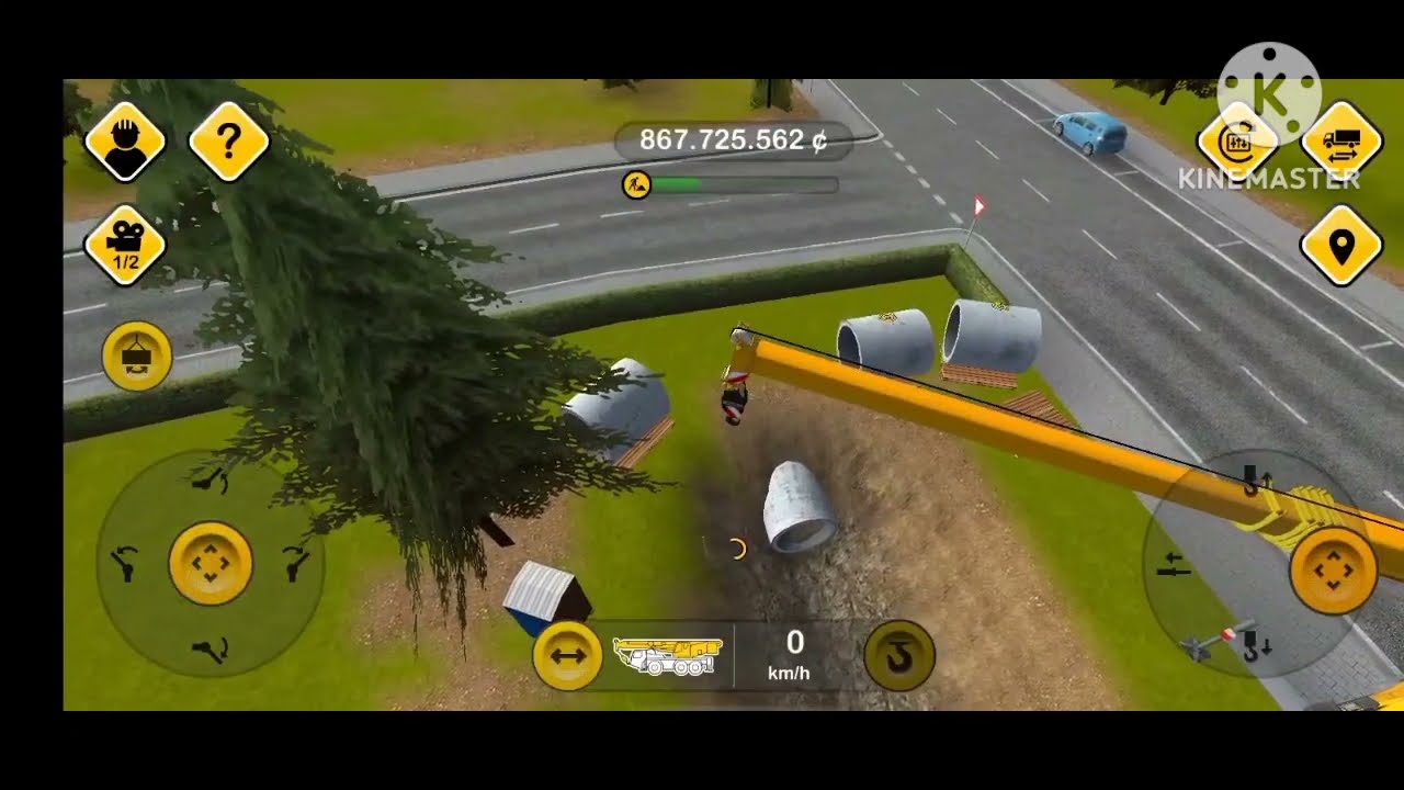 #constructin simulator 2014 || 🚍🚌crain driving my project #gujarati #virelvideo ✔️👆