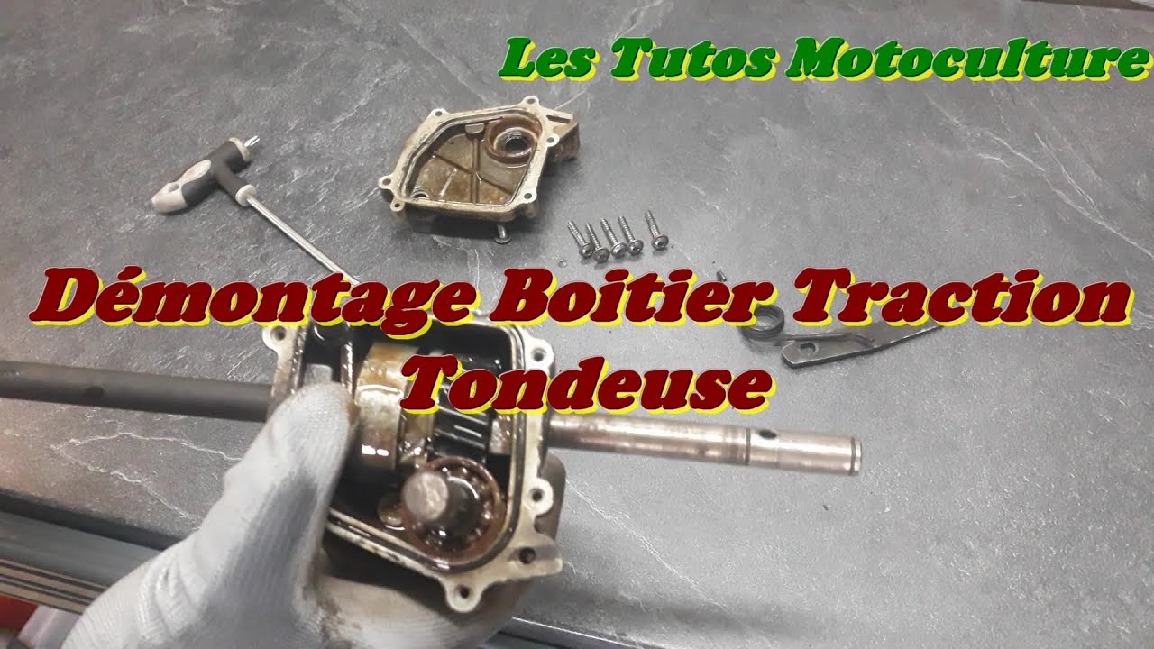 Démontage boitier de traction tondeuse