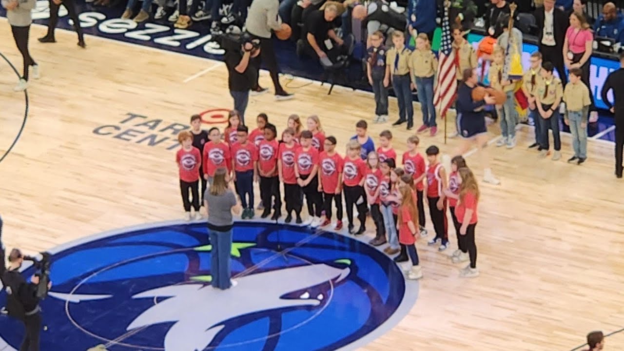 Zachary Lane Elementary Students Sing National Anthem at Wolves Game