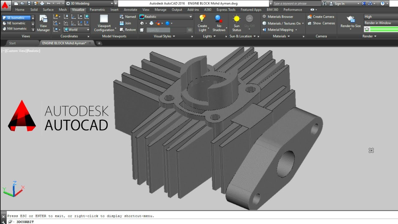 Learn How to Design 3D Engine Blocks in AutoCAD