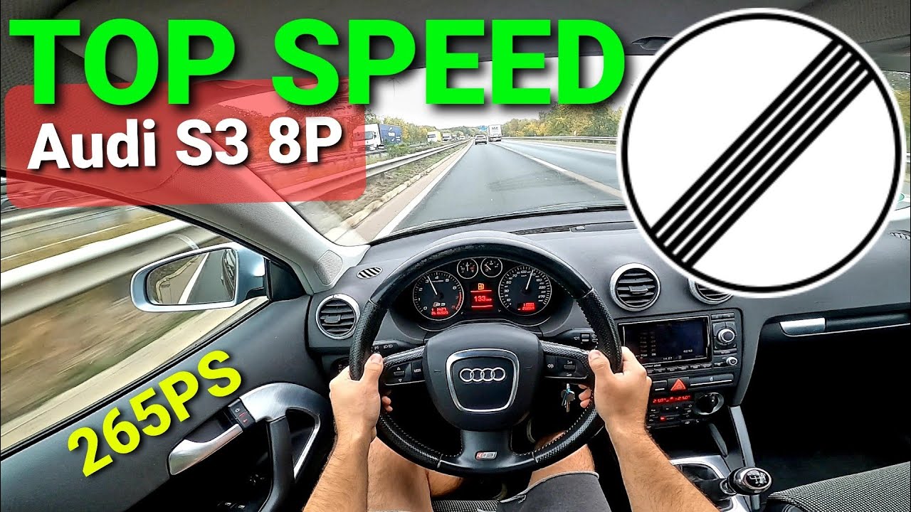 Audi S3 8P on GERMAN AUTOBAHN (265PS - 2.0 TFSI)