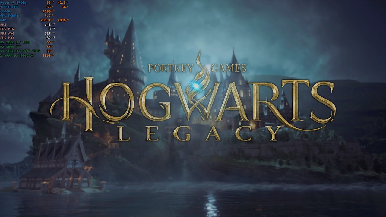 Hogwarts Legacy - TODO EN ULTRA - Ryzen 7 5700G + AMD RX 9060 XT 16GB #juegos #hogwartslegacy #amd