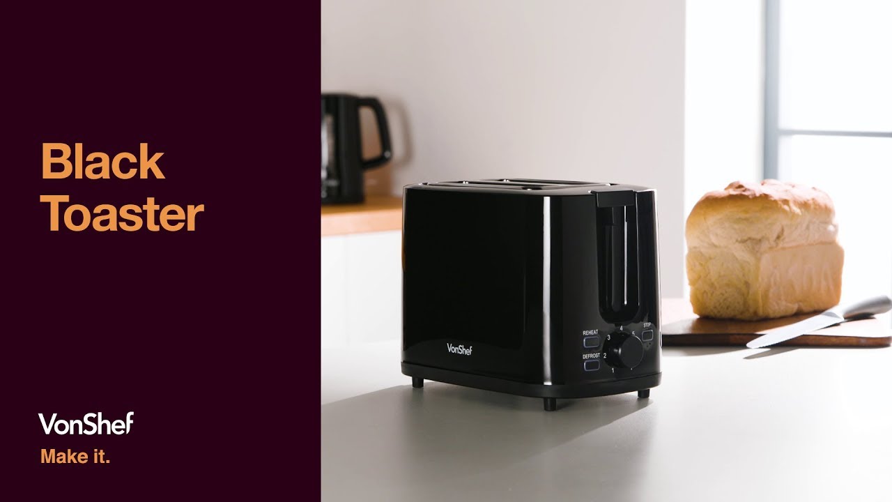 VonShef Black Toaster