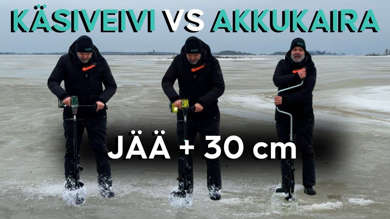 Nopeustesti: käsikaira vs akkuporakonekaira - Mikä akkuporakone sopii jääkairaan - Kide V2 