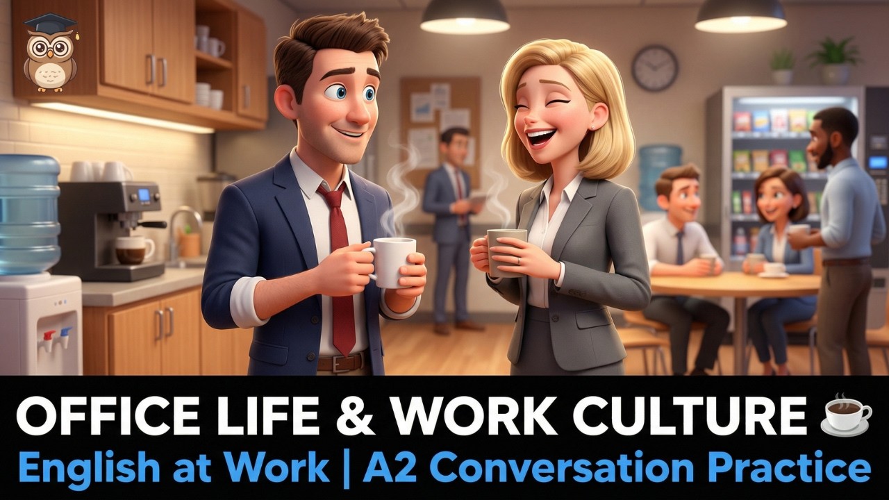 A Day at the Office 💼 | Easy English A2 | Office Work Vocabulary Practice