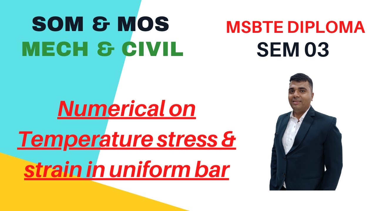 Numerical on temperature stress & strain in uniform bar/MSBTE diploma/som & mos/sem 03.