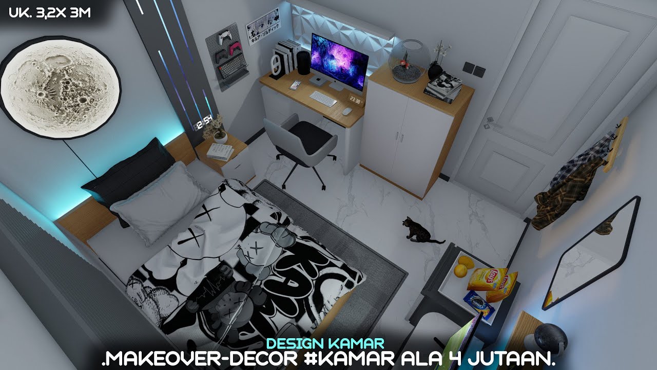 ELEGAN & SIMPLE, Desain kamar dengan budget 4 jutaan 3M x 3,2M