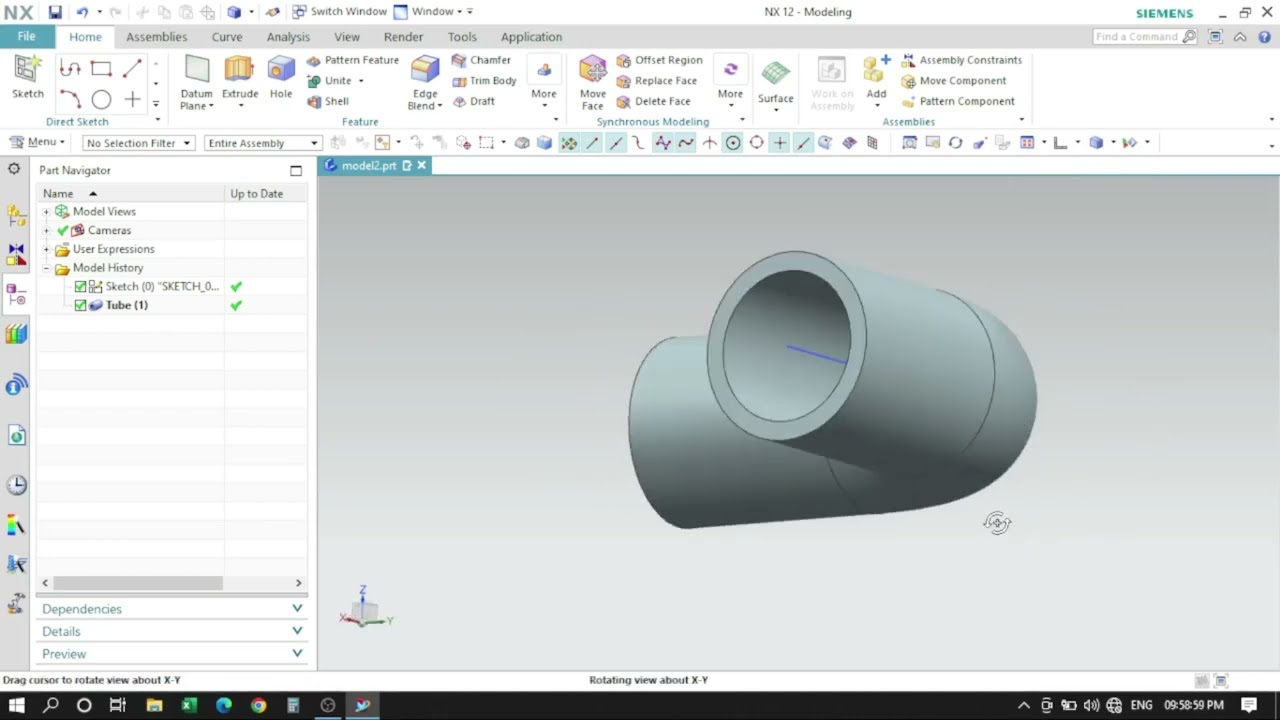 HOW TO MAKE PVC ELBOW IN UG NX