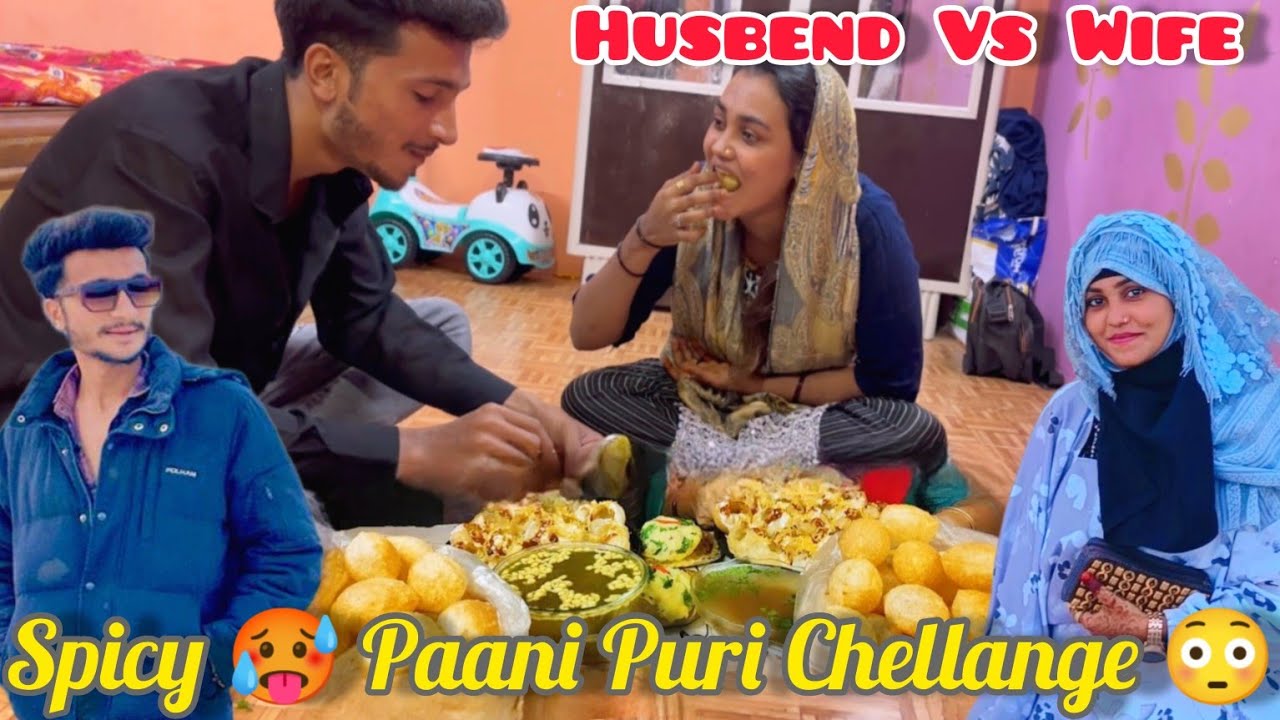 Spicy 🥵 Paani Puri ( Golgappe Eating Chellage 😳) | Kon Jeete Ga 🤔 | Mushab Vlog #viral
