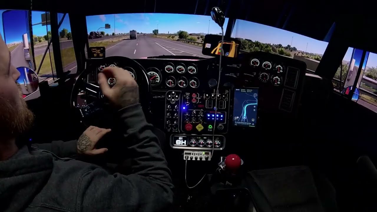 American truck simulator, friends drive the simulator