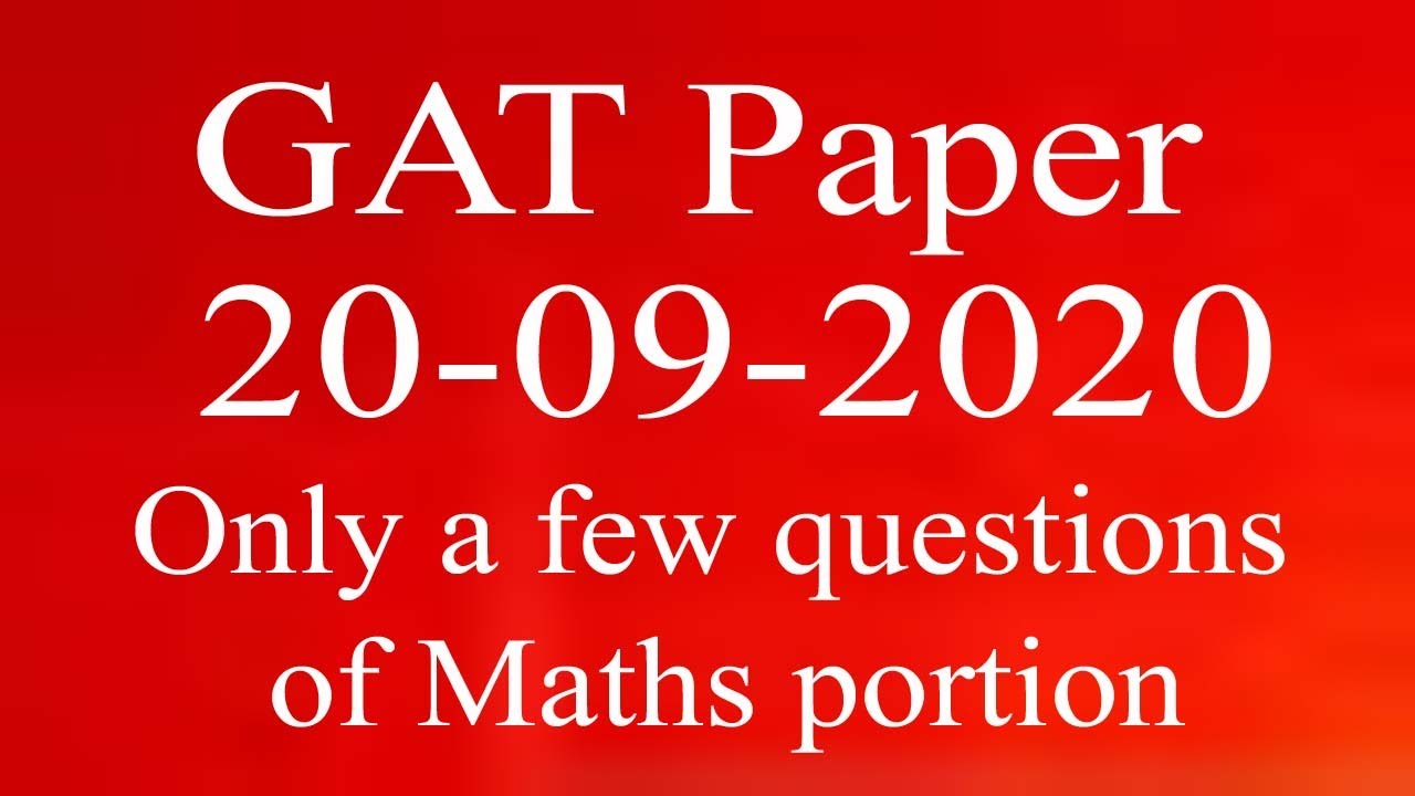 GAT paper held on (20-09-2020) : NTS GAT Paper : GAT C Paper: