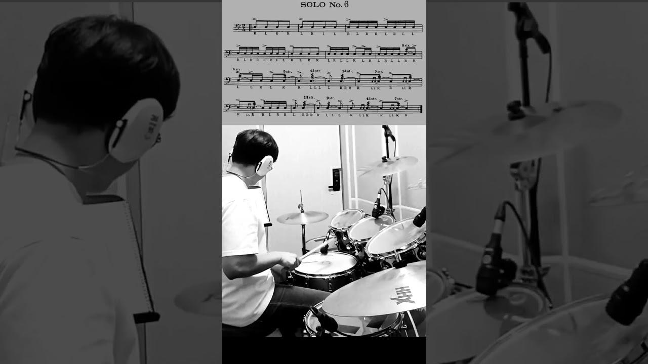 Charley Wilcoxon All American Drummer Solo #6 with kick #drum #practice #drums #드럼 #연습
