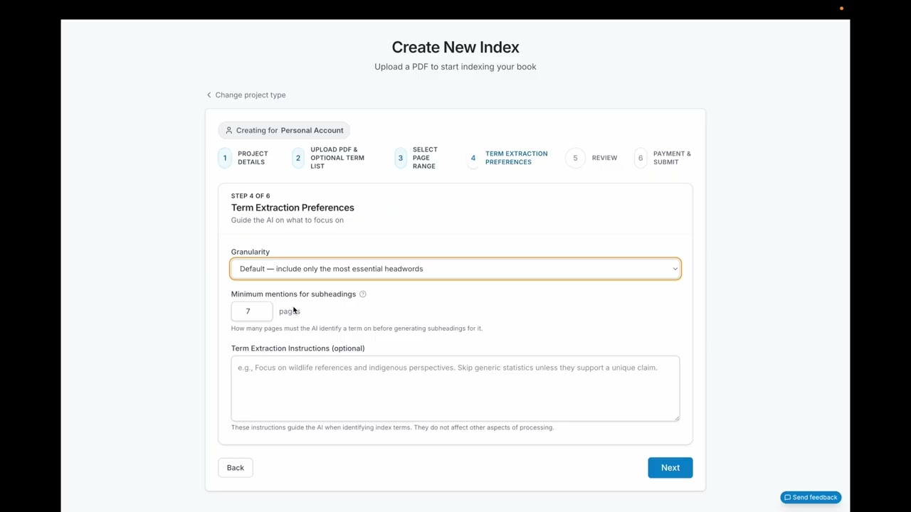 Automatically index your book using Indexia
