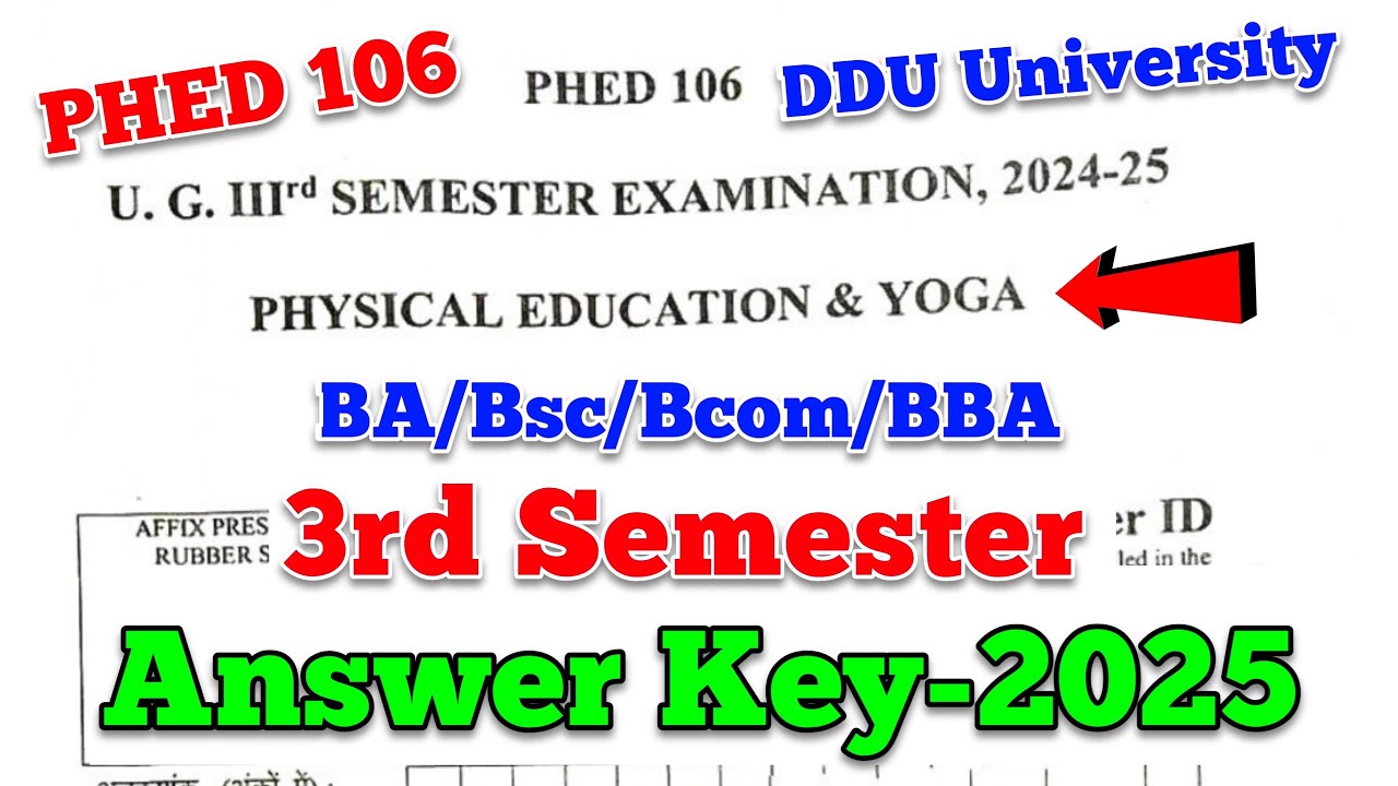Physical education and yoga answer key ddu | physical education and yoga answer key 2025 | phed 106