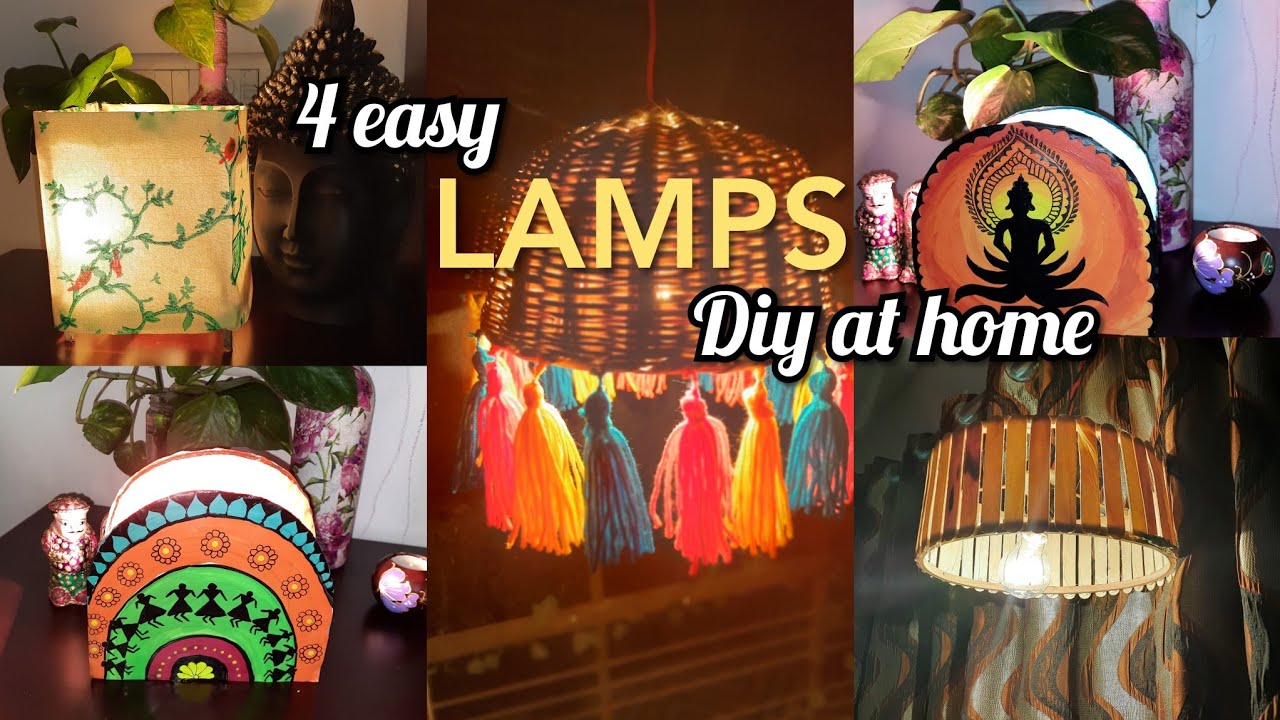Easy Lamps DIY Ideas| Table Lamp Diy | Hanging Lamp DiY Ideas |4 Easy Lamps Diy For Festive Season