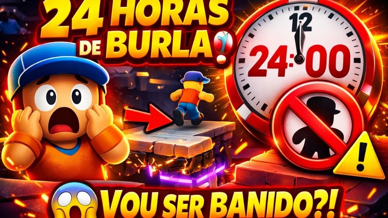 PASSEI 24 HORAS FAZENDO BURLAS NO STUMBLE GUYS 😱🔥 (DEU RUIM?)