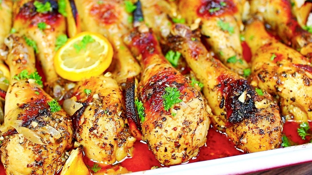 Juicy Baked Chicken Drumsticks in Lemon Garlic Butter Sauce - Easy Chicken Recipe