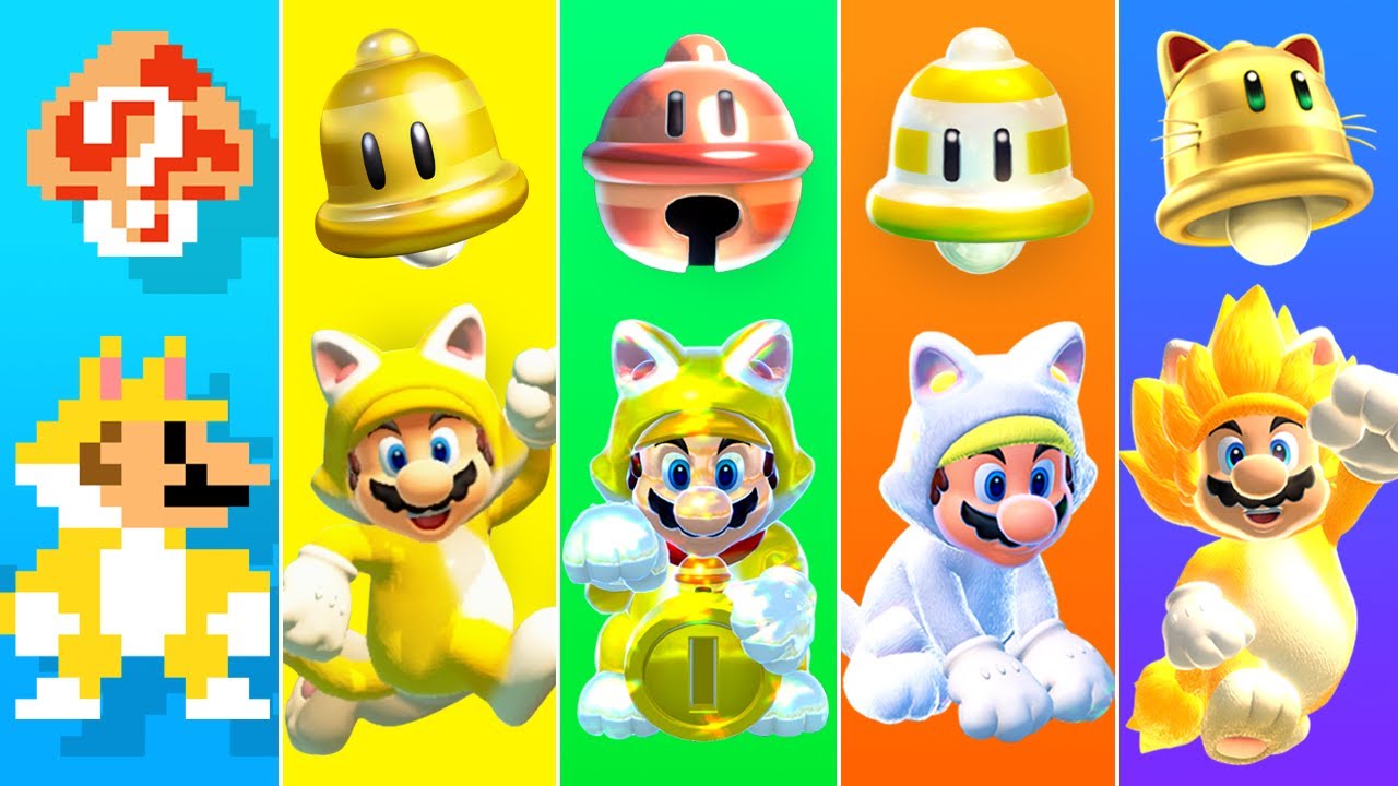 Evolution of Cat Mario in Super Mario Games (2013-2022)