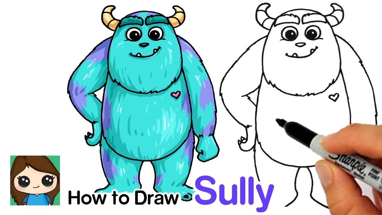 How to Draw Sulley Easy | Monsters Inc.