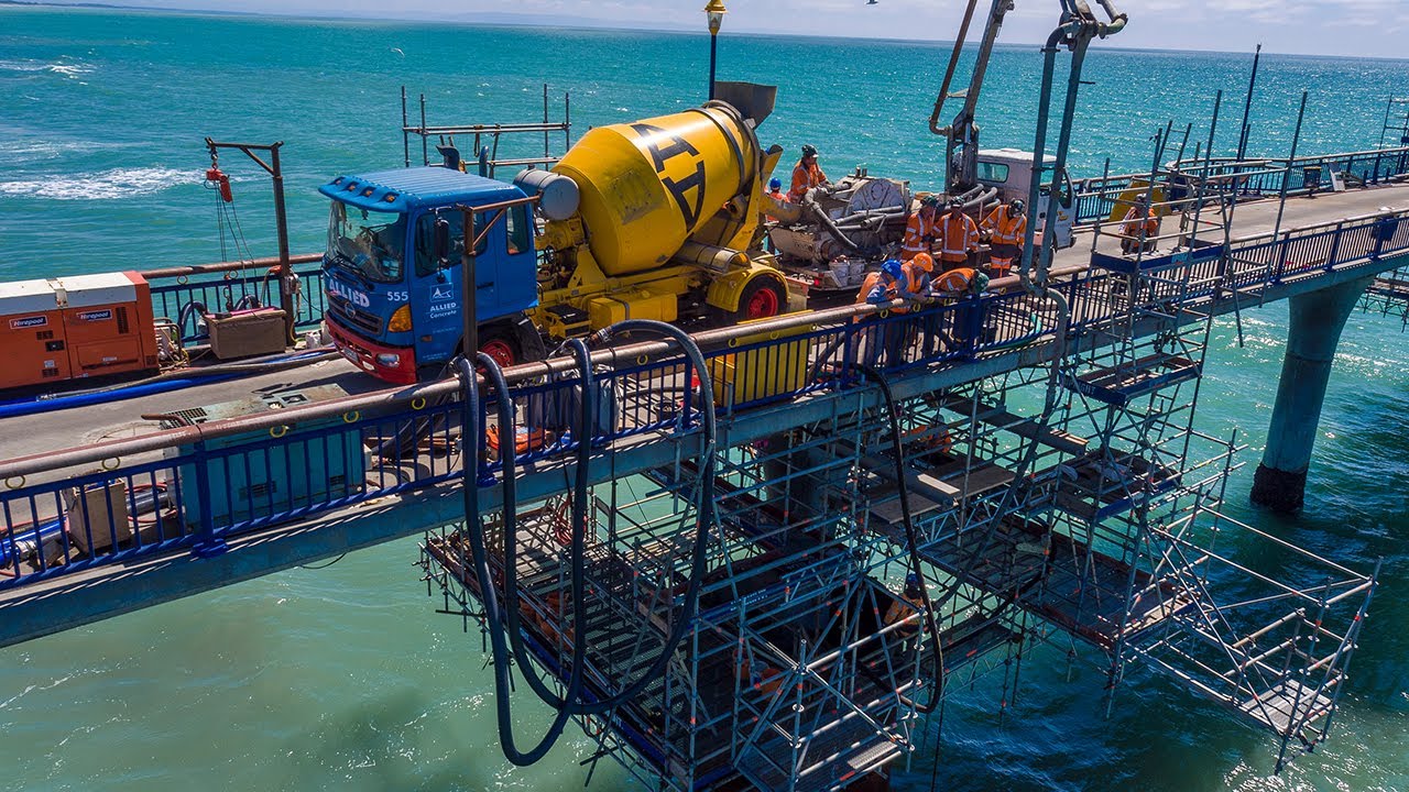 New Brighton Pier, Christchurch - Concrete Pour | Allied Concrete