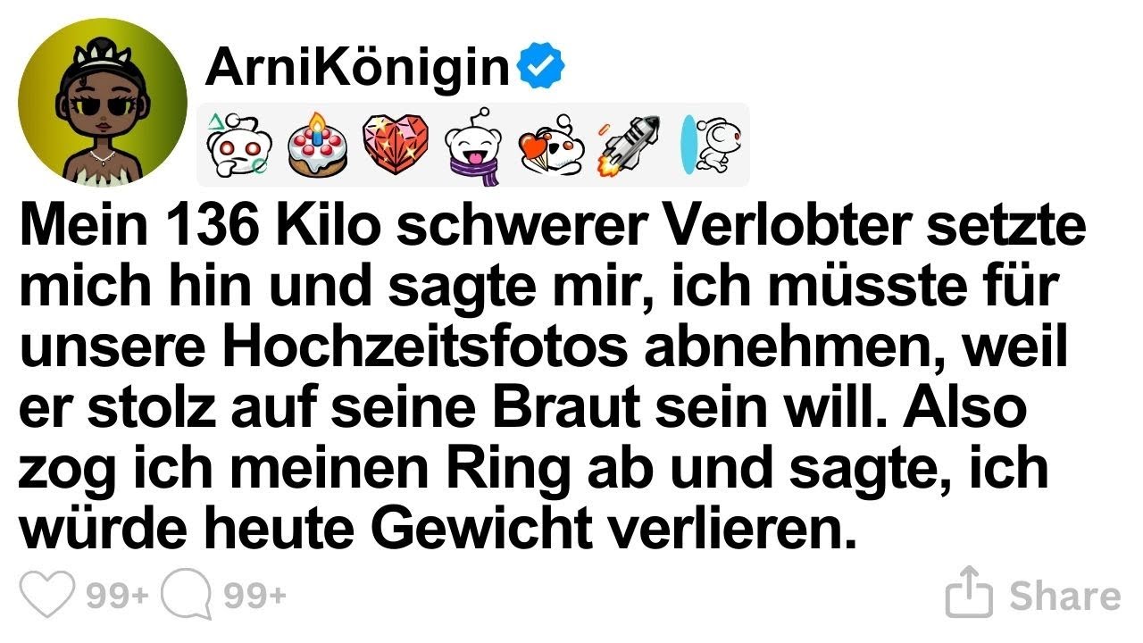 [GANZE STORY] Mein 136 Kilo schwerer Verlobter setzte mich hin und sagte mir, ich müsste für unse