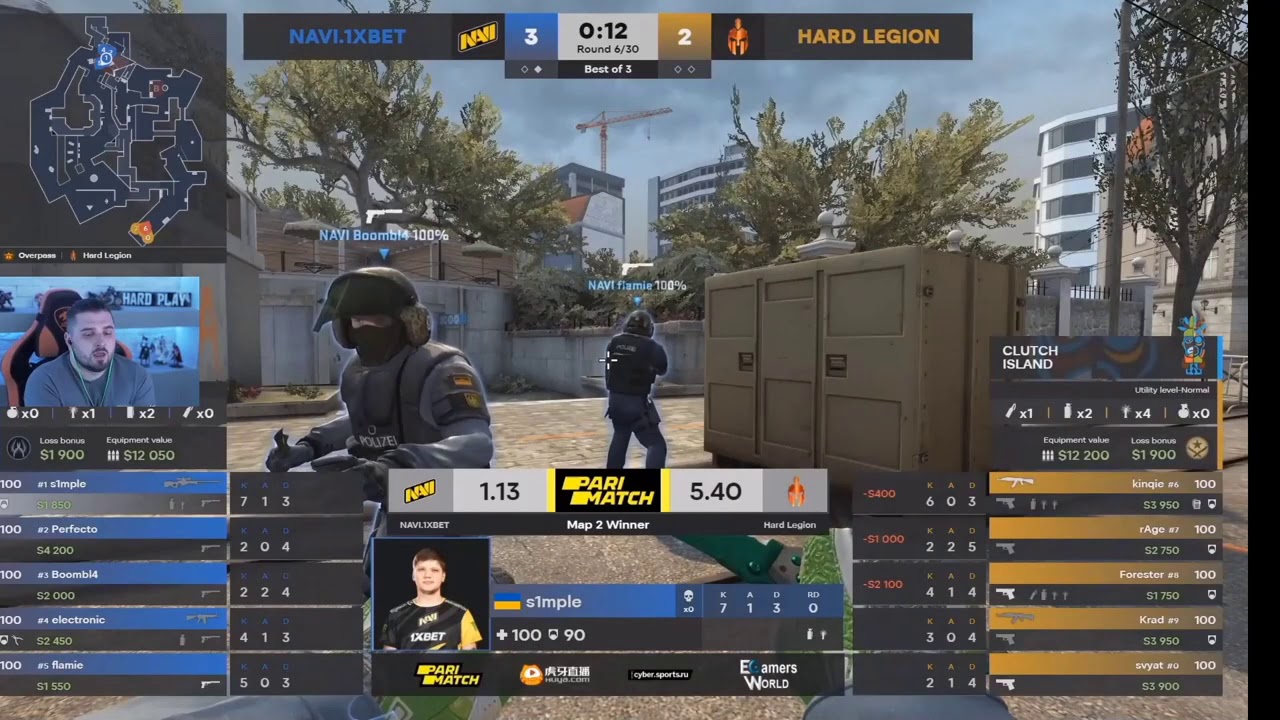 HARD PLAY СМОТРИТ NAVI ПРОТИВ HARD LEGION НА ОТБОРАХ К МАЖОРУ. 2 КАРТА - OVERPASS
