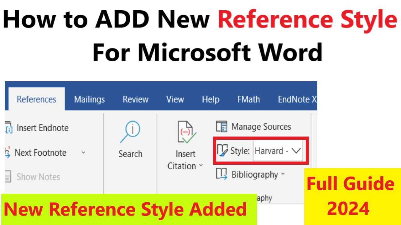Как добавить новый стиль ссылок в Microsoft Word | Добавить новый стиль ссылок в Microsoft Word