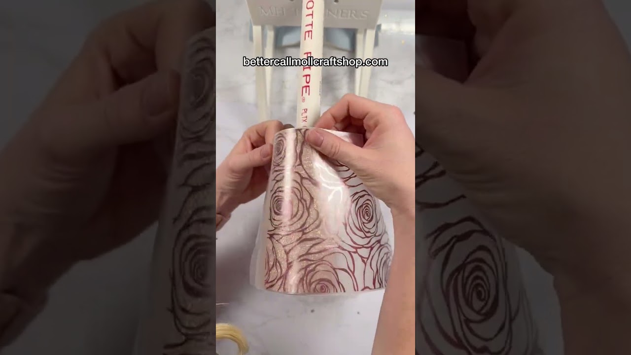 Rose Gold Rose Outlines Epoxy-Free Tumbler Tutorial Part 2