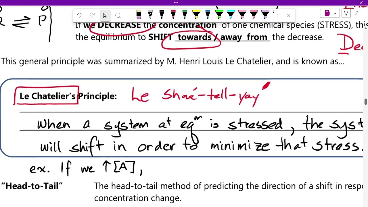2026-02-19 Explaining Shifts in terms of Le Chatelier's Principle and in terms of Rates.