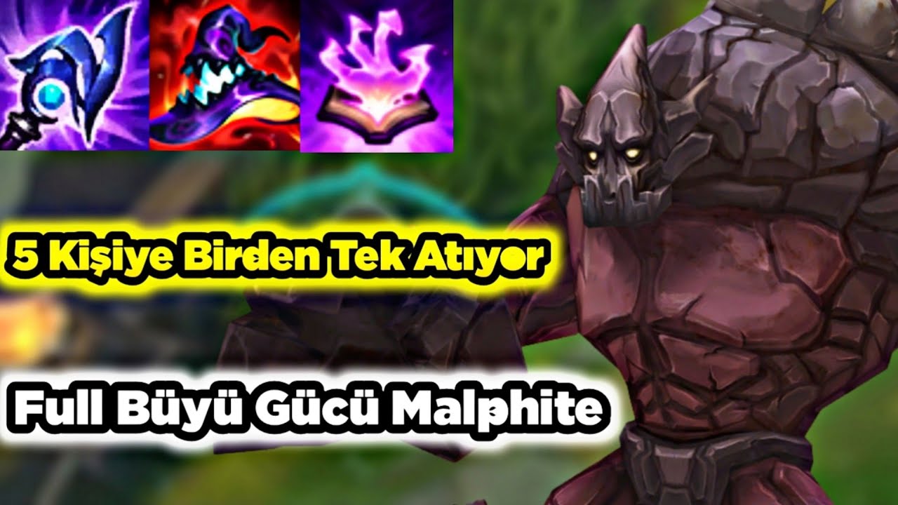 Her Dokunduğuna Tek Atan Full AP Malphite 5 Kişi Aynı Anda Tekler Wild Rift