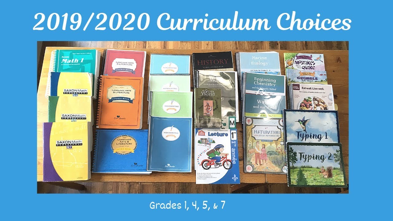 2019/2020 Homeschool Curriculum Choices