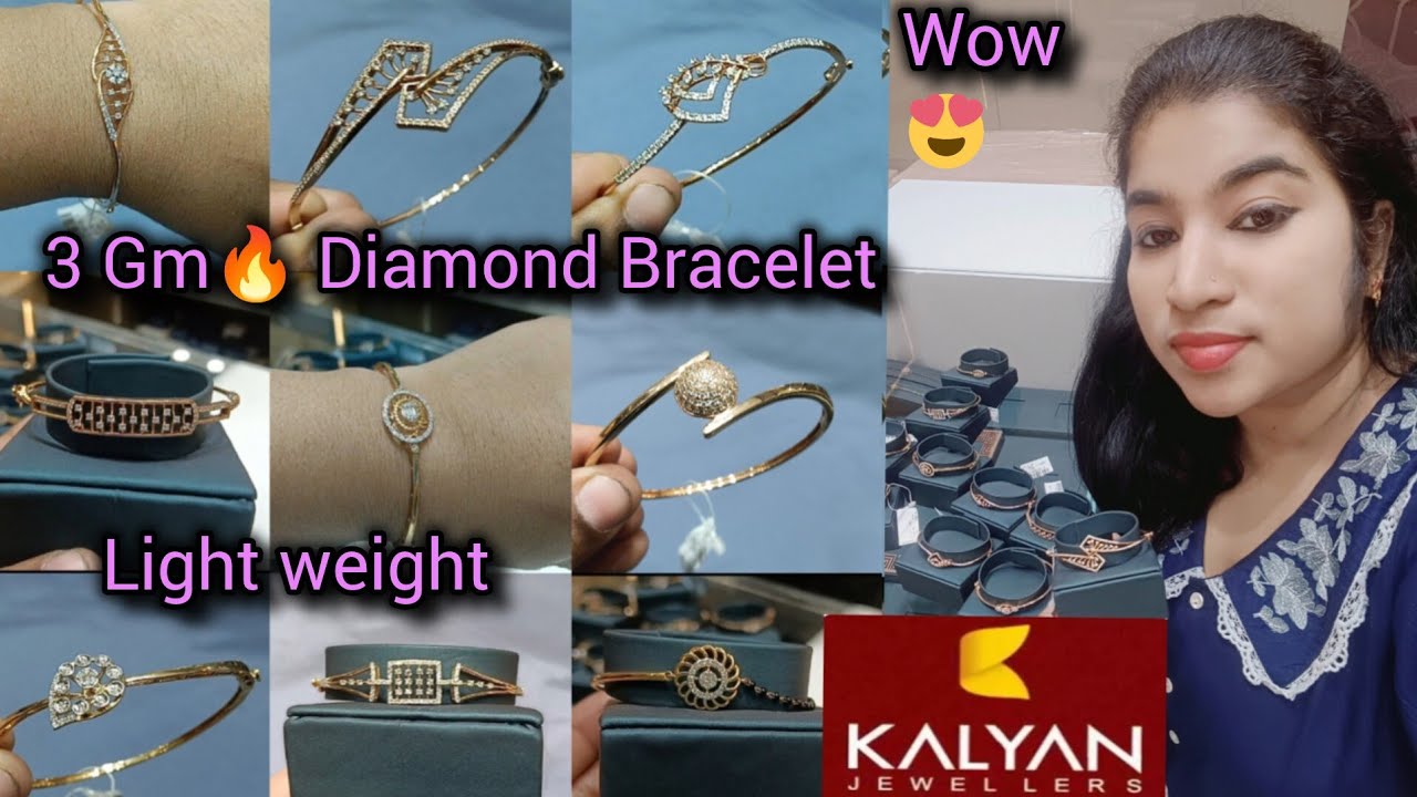 Kalyan Jewellers Diamond bracelet designs Starts 3 Gm🔥| light weight gold diamond bracelet designs